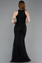 Abendkleid Lang Spitze Schwarz ABU5987