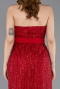 Standesamtkleid Lang Perlenbesetzt Rot ABU5988