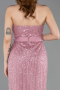 Standesamtkleid Lang Perlenbesetzt Puder ABU5988