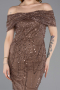 Partykleid Midi Perlenbesetzt Kupfer ABK2592