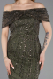 Partykleid Midi Perlenbesetzt Khaki ABK2592