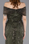 Partykleid Midi Perlenbesetzt Khaki ABK2592