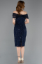 Partykleid Midi Perlenbesetzt Marineblau ABK2592