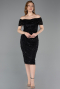 Partykleid Midi Perlenbesetzt Schwarz ABK2592