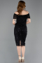 Partykleid Midi Perlenbesetzt Schwarz ABK2592