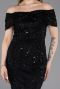 Partykleid Midi Perlenbesetzt Schwarz ABK2592