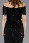 Partykleid Midi Perlenbesetzt Schwarz ABK2592