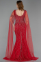 Rot Abendkleid Steinbesetzt Lang ABU5751
