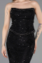 Abendkleid im Meerjungfrau-Stil Lang Spitze Schwarz ABU5993