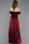 Weinrot Partykleid Chiffon Lang ABU5283
