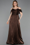 Braun Partykleid Chiffon Lang ABU5283