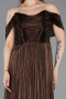 Braun Partykleid Chiffon Lang ABU5283