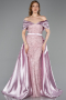 Puder Abendkleid Perlenbesetzt Lang ABU5400
