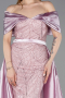 Puder Abendkleid Perlenbesetzt Lang ABU5400