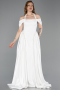 Standesamtkleid Lang Satin Weiß ABU5995