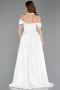 Standesamtkleid Lang Satin Weiß ABU5995