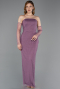 Lavendel Abendkleid Perlenbesetzt Lang ABU5550