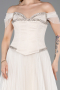 Abendkleid Lang Spitze Beige ABU5996