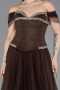 Abendkleid Lang Spitze Braun ABU5996