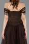Abendkleid Lang Spitze Braun ABU5996