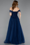 Abendkleid Lang Spitze Marineblau ABU5996