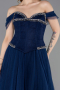 Abendkleid Lang Spitze Marineblau ABU5996