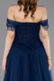 Abendkleid Lang Spitze Marineblau ABU5996