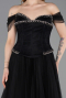 Abendkleid Lang Spitze Schwarz ABU5996