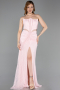 Puder Standesamtkleid Spitze Lang ABU5736