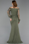 Khaki Abendkleid İm Meerjungfrau-Stil Spitze Lang ABU5890