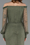 Khaki Abendkleid İm Meerjungfrau-Stil Spitze Lang ABU5890