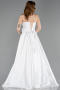 Standesamtkleid Lang Satin Weiß ABU5998