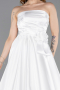 Standesamtkleid Lang Satin Weiß ABU5998