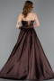 Standesamtkleid Lang Satin Braun ABU5998