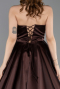 Standesamtkleid Lang Satin Braun ABU5998