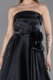 Standesamtkleid Lang Satin Schwarz ABU5998