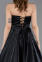 Standesamtkleid Lang Satin Schwarz ABU5998