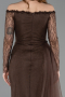 Abendkleid Lang Spitze Braun ABU5999