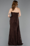Abendkleid im Meerjungfrau-Stil Lang Spitze Braun ABU5975