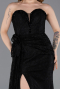 Abendkleid im Meerjungfrau-Stil Lang Spitze Schwarz ABU5975
