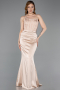 Abendkleid Lang Satin Beige ABU6000