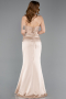 Abendkleid Lang Satin Beige ABU6000