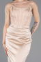 Abendkleid Lang Satin Beige ABU6000