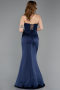 Abendkleid Lang Satin Marineblau ABU6000