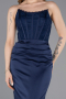 Abendkleid Lang Satin Marineblau ABU6000