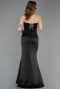 Abendkleid Lang Satin Schwarz ABU6000