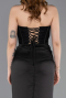 Abendkleid Lang Satin Schwarz ABU6000