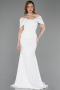 Abendkleid Lang Weiß ABU6002