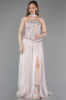Nerzbraun Abendkleid Chiffon Lang ABU5786