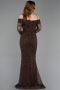 Abendkleid Lang Spitze Braun ABU6004